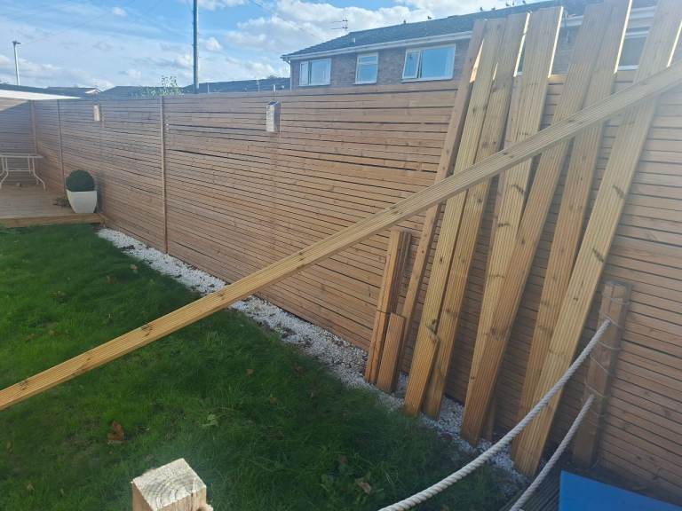 Wooden Garden Fence Slats - Good Condition