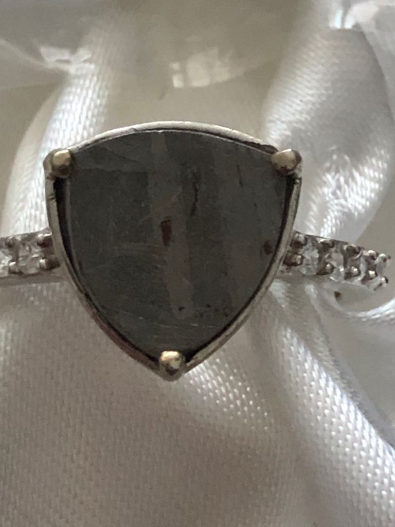 Meteorite Rings Size M Sterling Silver 925 platinum overlay New 