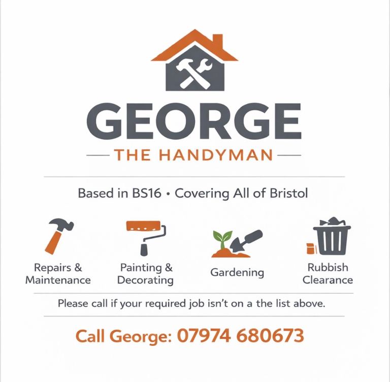 Reliable Handyman in Bristol (BS16). Repairs, painting, gardening, clearance and lots of other jobs.