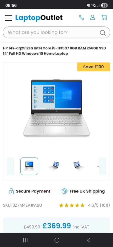 Hp laptop computer 14s dq2512sa