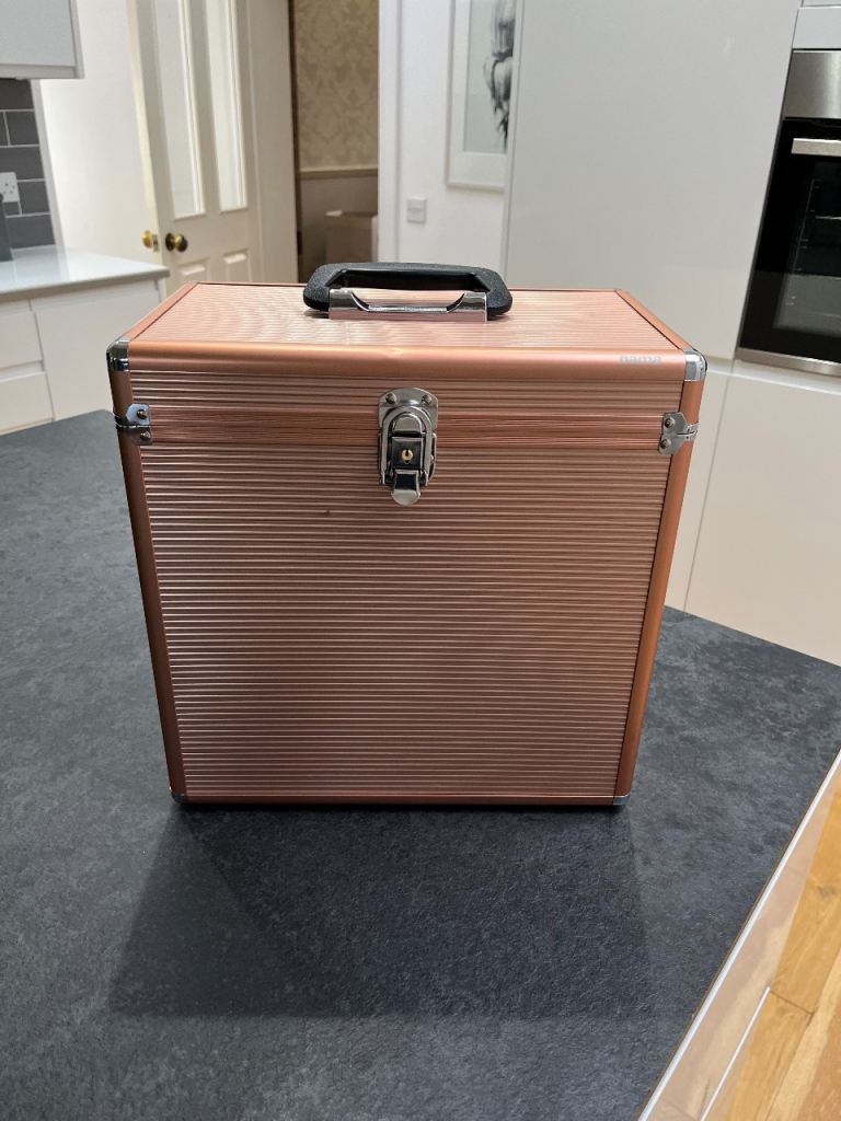 Used Vinyl Record Storage Case By Hama in  Rose Gold Colour