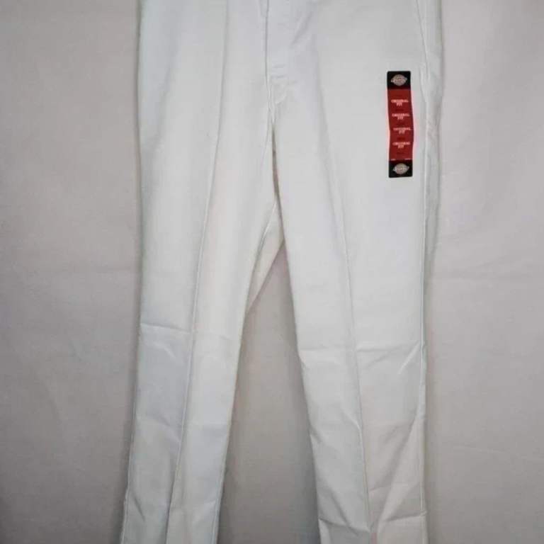 Mens Dickies White Work Trousers 32 Waist 32 Inside Leg Work Utility Pants