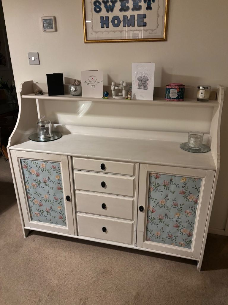 White wooden sideboard