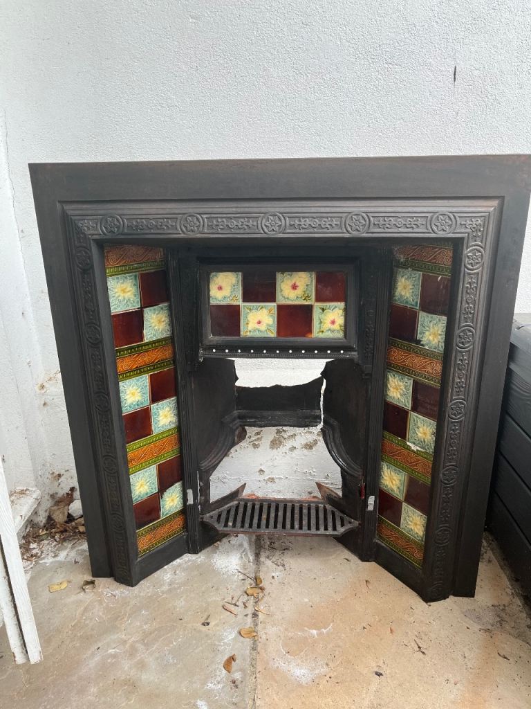 Victorian cast iron fireplace insert 