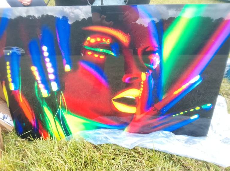 Neon glass picture of Dancing girl 