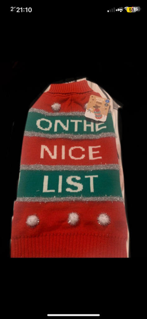 NEW WITH TAGS SIZE LARGE DOGS CHRISTMAS JUMPER