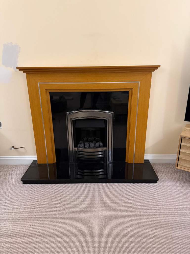Gas fireplace and surround 
