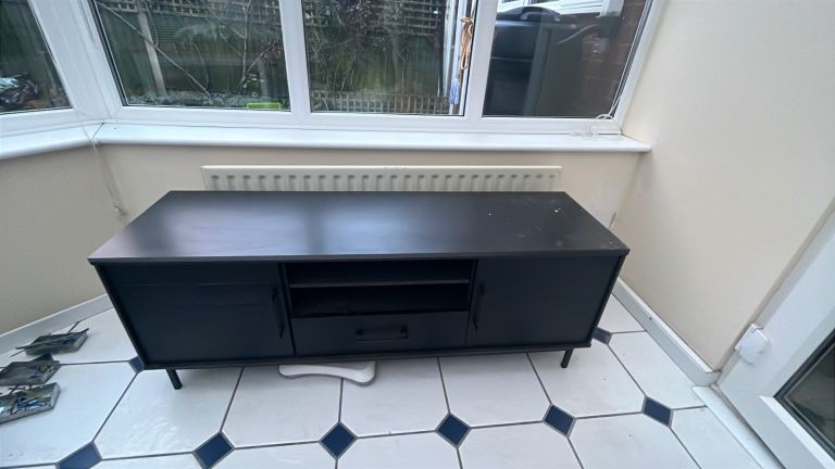 Black Wooden TV Unit / Sideboard