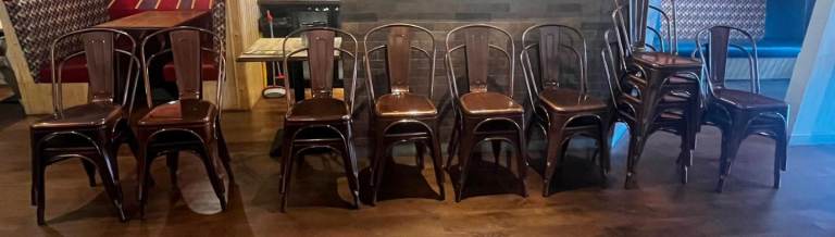 22 x Tolix Copper/Bronze Metal Dining Chairs – Industrial Café/Restaurant Chairs