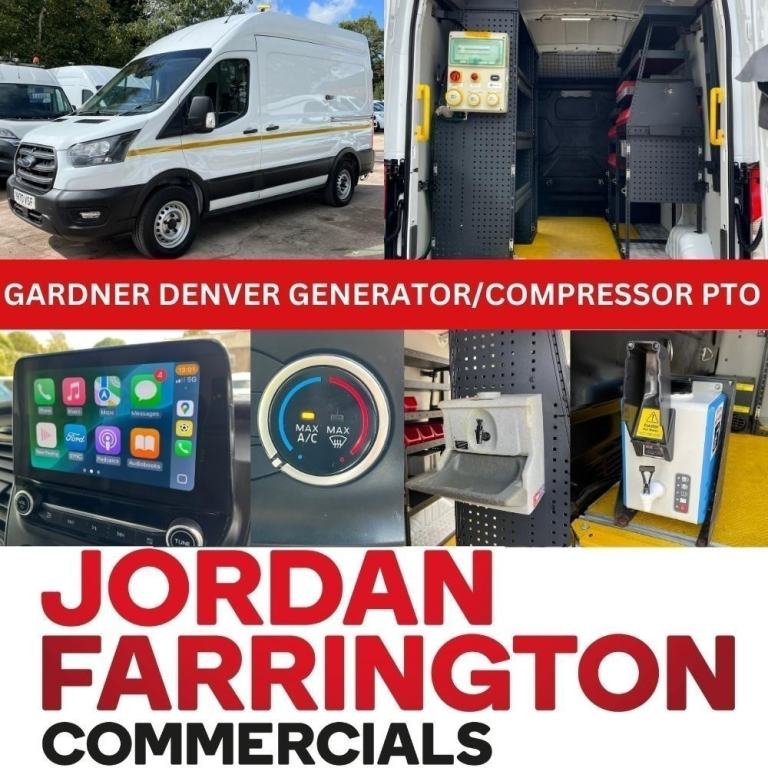 2020 70 reg FORD TRANSIT 2.0 RWD MWB L2H3 ULEZ GARDNER DENVER GEN COMPRESSOR PTO