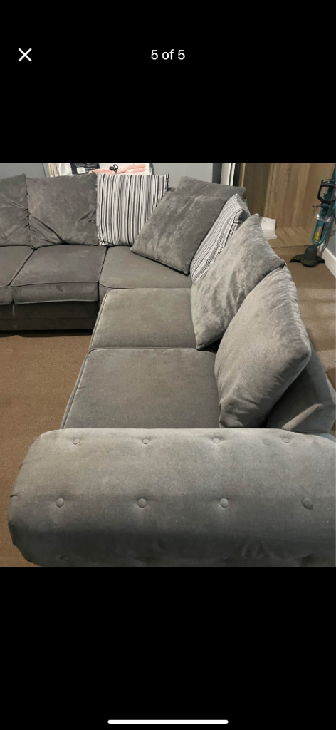 Grey vorona corner sofa 