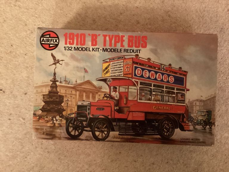 Unopened, vintage Airfix model kit for 1910 ‘B’ type omnibus