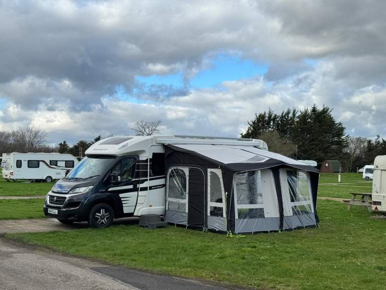 Dometic Inflatable awning, with annex and sun canopy.