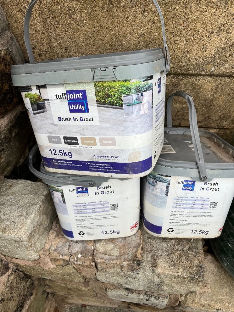 Patio brush in grout 