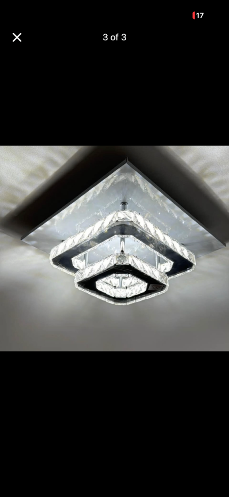 Modern Crystal Ceiling Light – As Good As New
