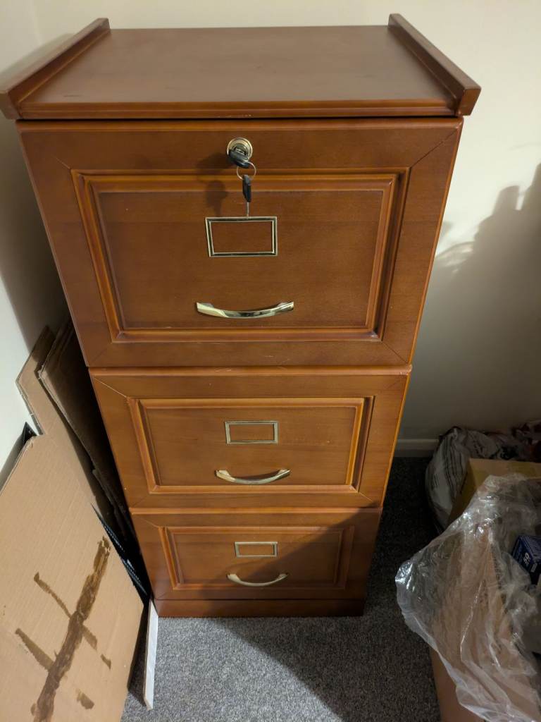 3 Drawer Wood Filing Cabinet 
