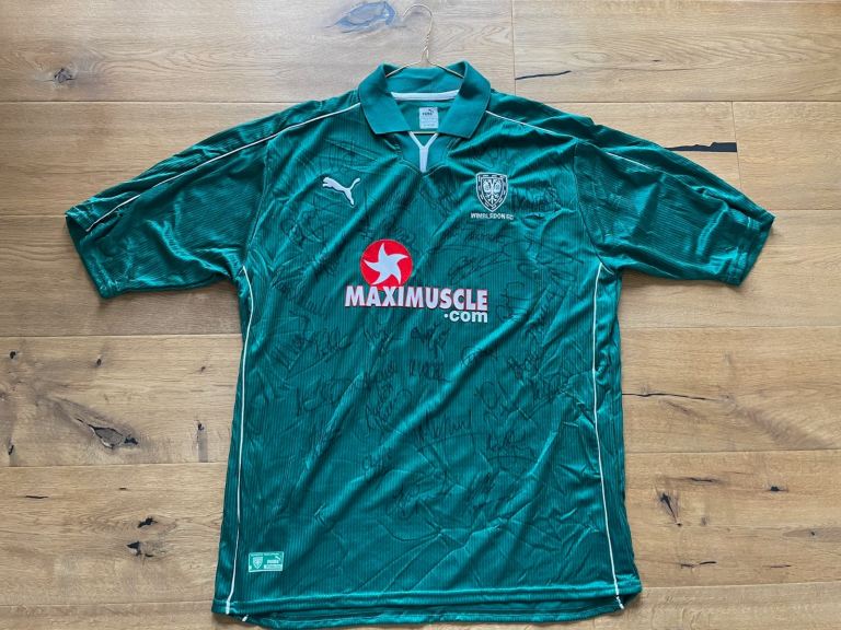 Wimbledon FC 2000-01 signed Football Shirt, Maximuscle