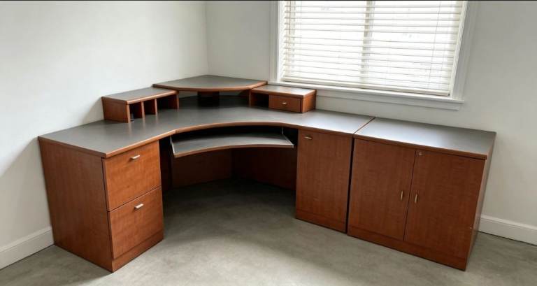 Workstation desk with storage
