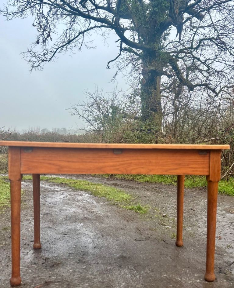 An Antique Oak farmhouse table,solid,heavy Antique Oak table,