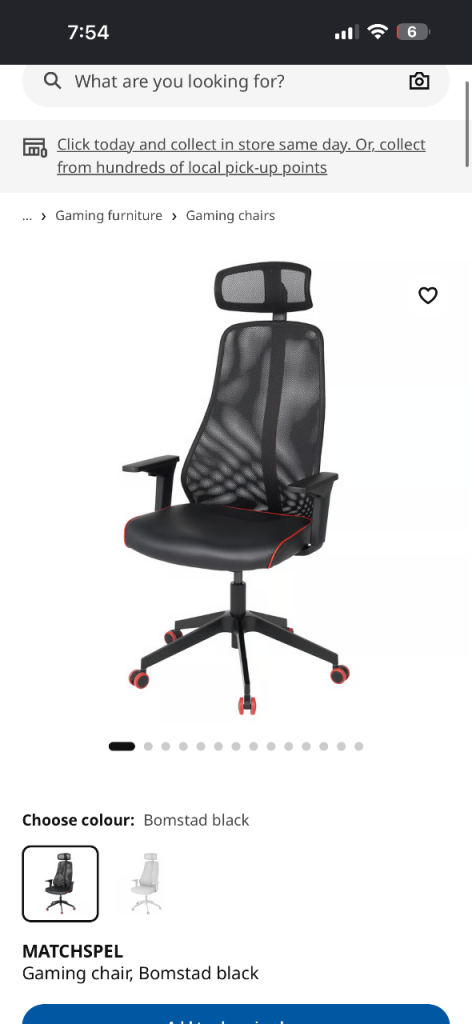 MATCHSPEL Gaming Chair – Black, Good Condition