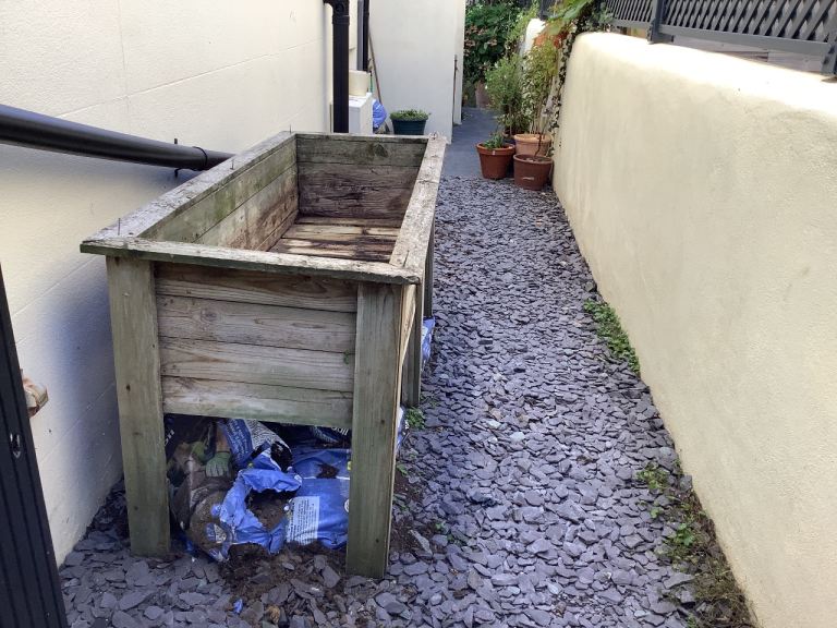 Wooden Raised Planter Box – Fair Condition