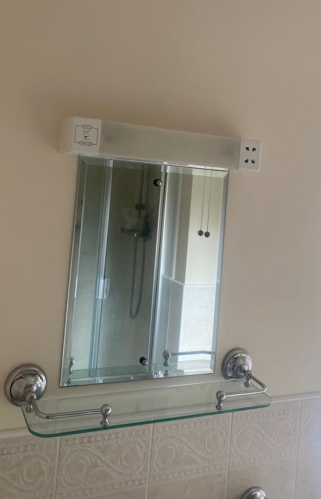 Bathroom Mirror and Glass Shelf