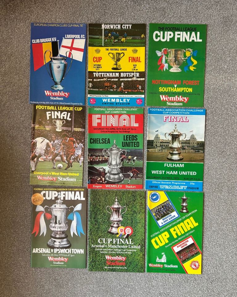 Various 9 Cup Final Programmes 