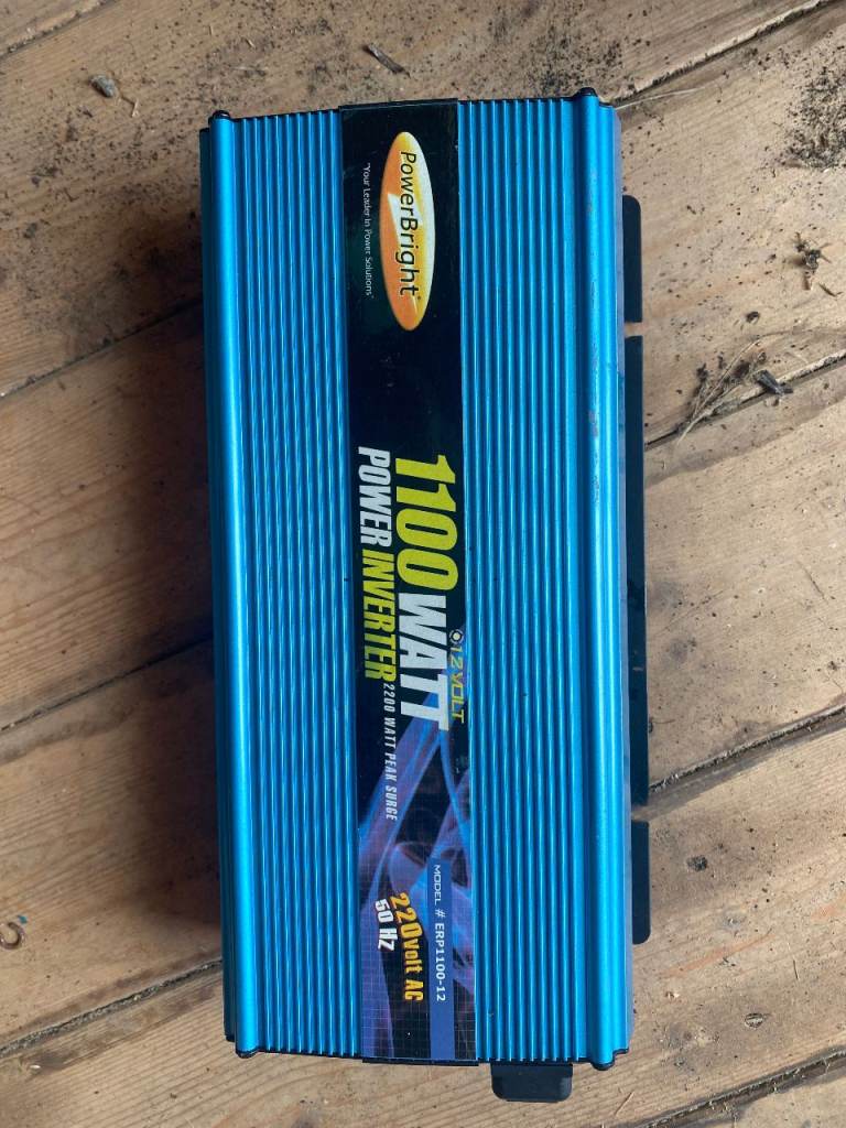 AS NEW 1100 WATT POWER BRIGHT 12 VOLT INVERTER, 230 VOLT FROM YOUR BATTERY,NEW CONDITION