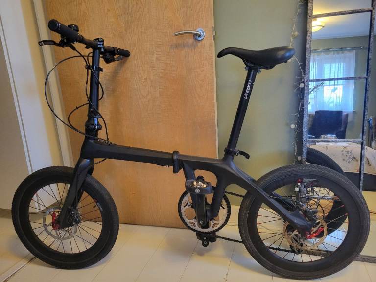 Full Carbon Fibre Foldable Bike 20", matt black, free pumps & lubricant