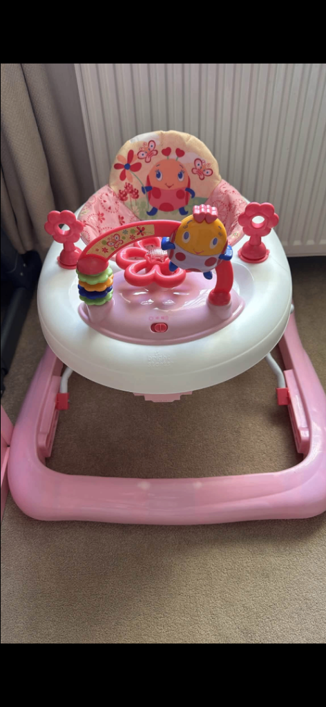 Pink Baby Walker with Activity Tray – Good Condition