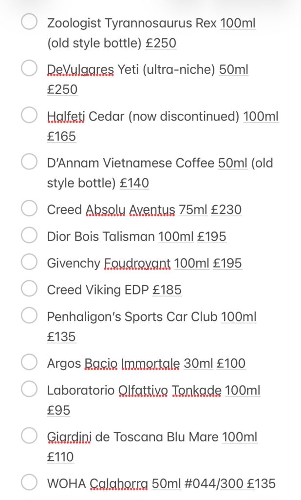 Various unisex fragrances - list of most of them!