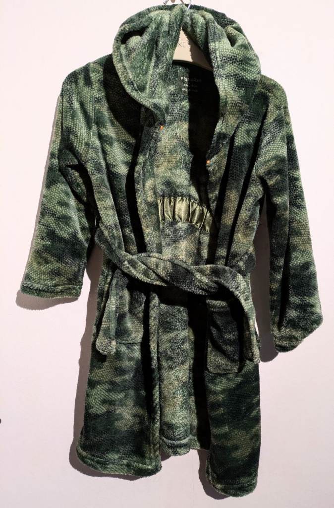 Primark Boys Green Camouflage Hooded Night Dress 5-6y