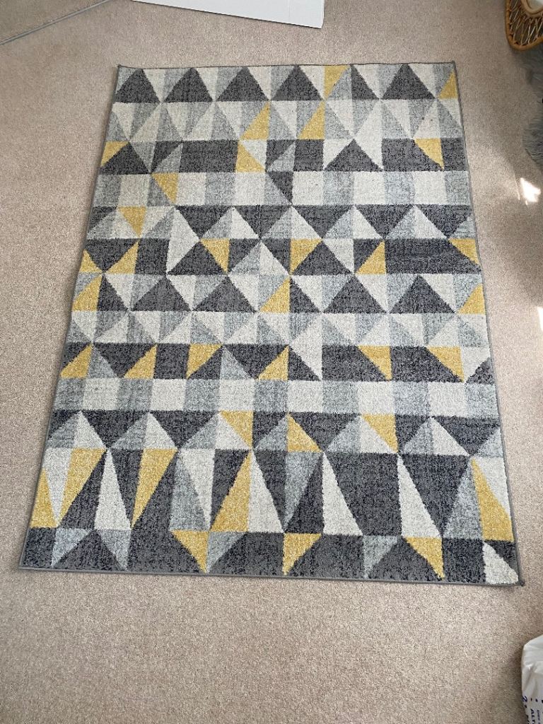 Easy Living NOVA Geo Rug 120x170cm – Grey & Yellow
