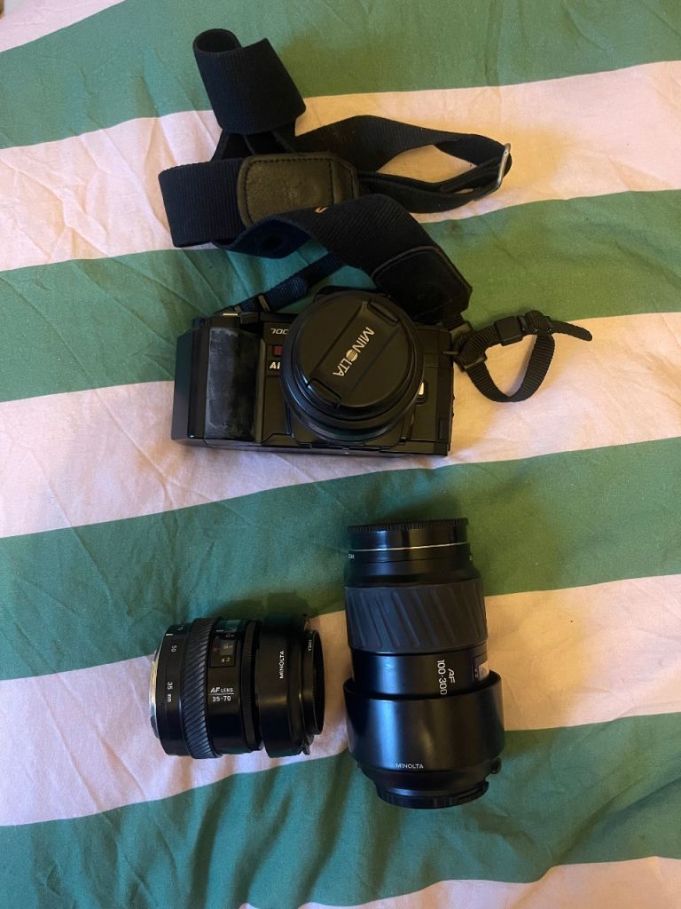 Minolta 7000 film camera with lenses