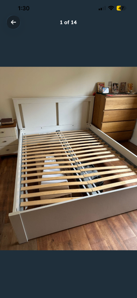  IKEA white king size bed