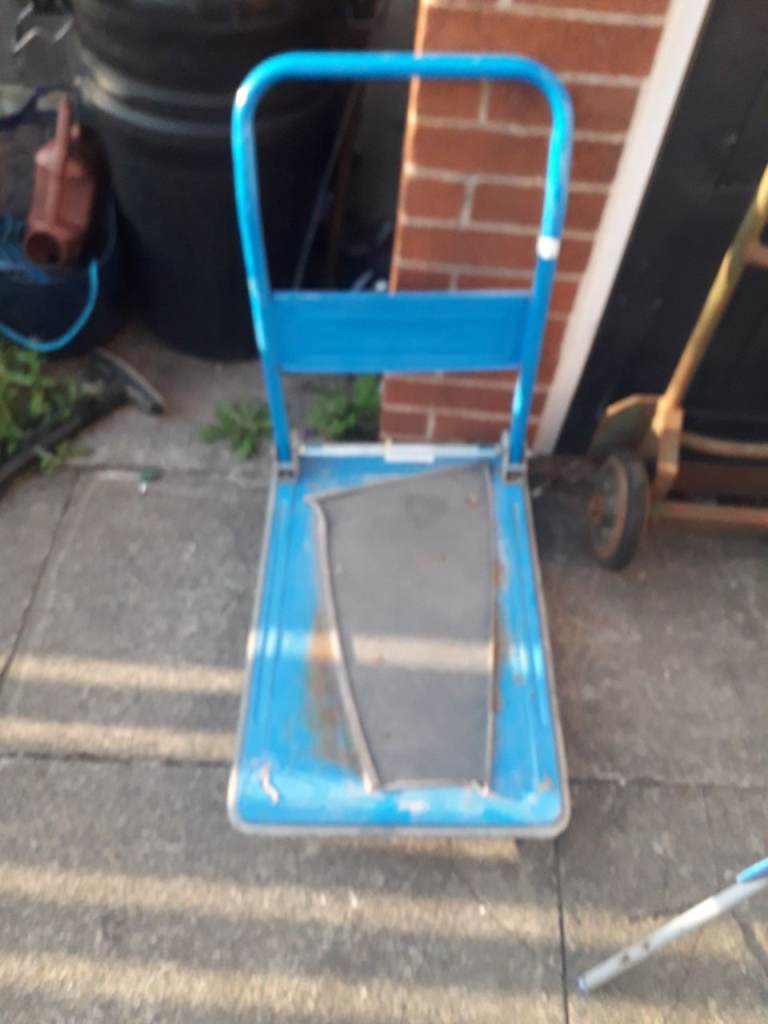 Blue Folding Sack Truck / Trolley – Fair Condition