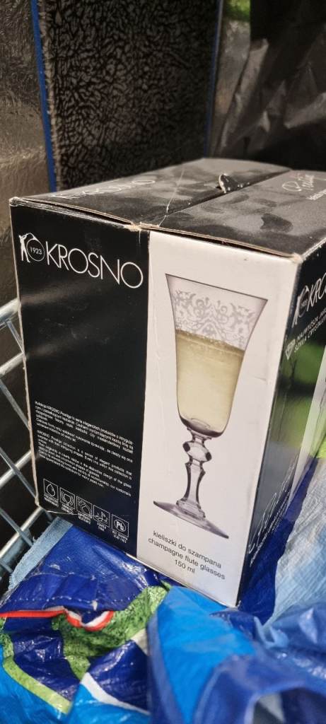 New Krosno Krista Premium 6 Champagne Glasses