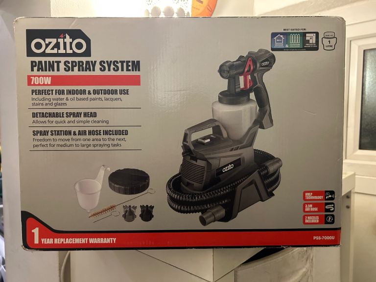 New ozito spray paint system 700w gun decorating painting craft