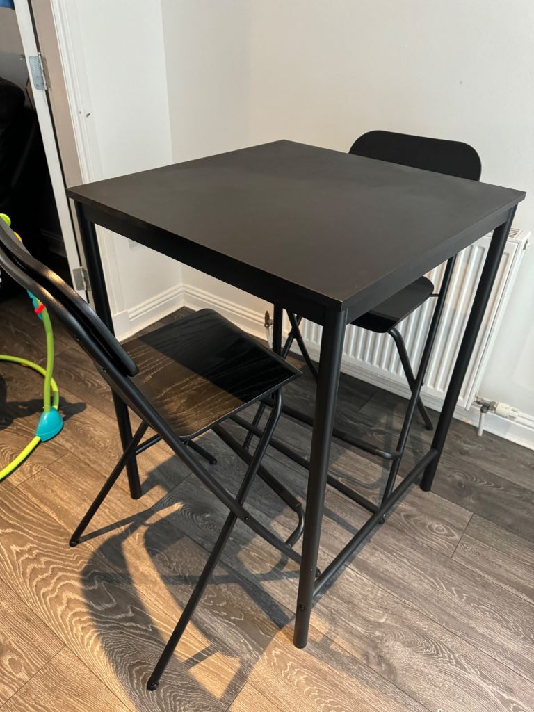 Black ikea bar stool dining table