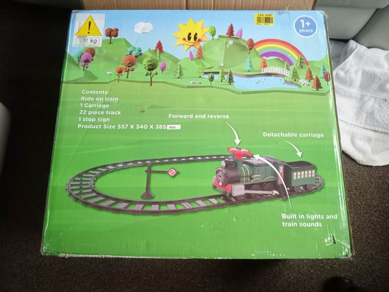 Chad Valley Kids 6v Ride On Train With Track Lights & Sounds