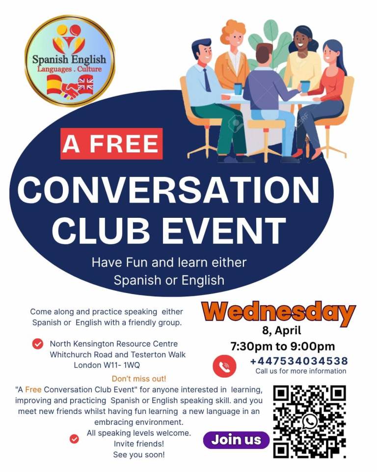 A free Spanish and English Languages and Culture exchange Event 
