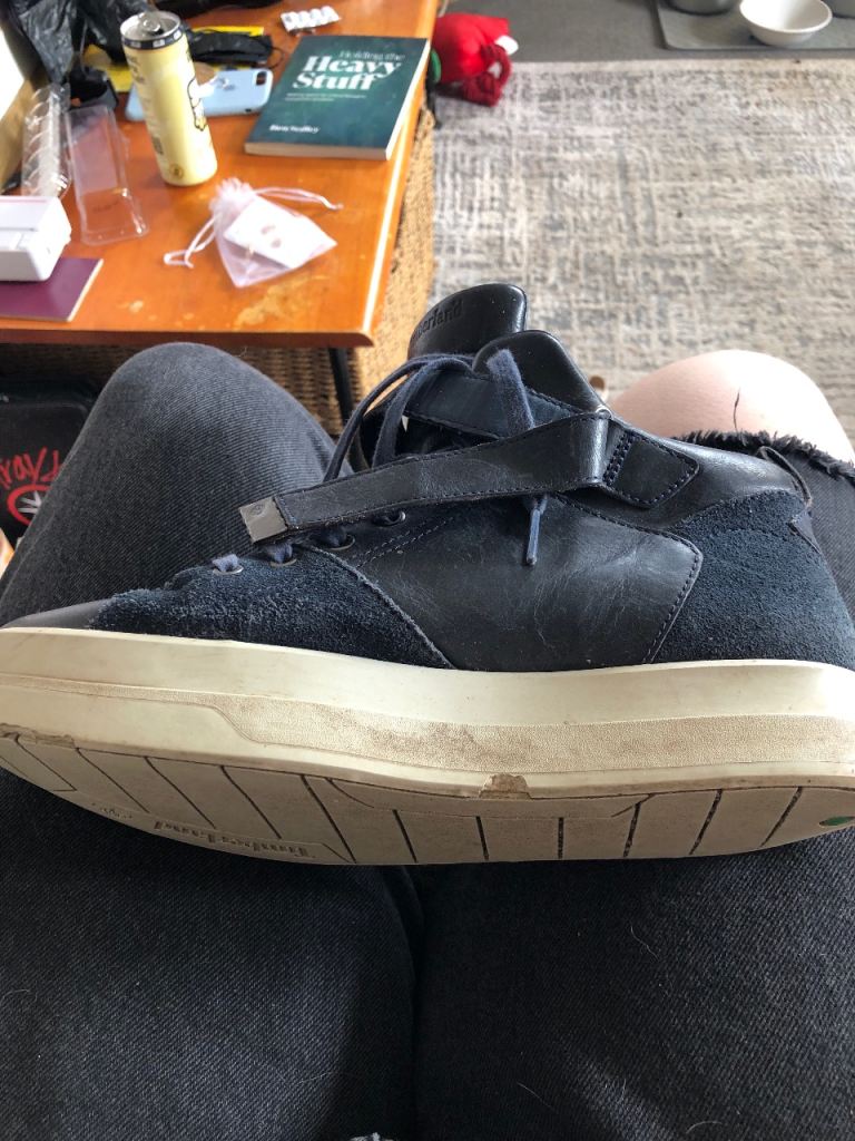 Black Leather High-Top Trainers – Good Condition