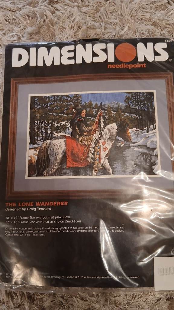 Dimensions Needlepoint Kit ("The Lone Wanderer," #2467 by Craig Tennant) considered rare and retired