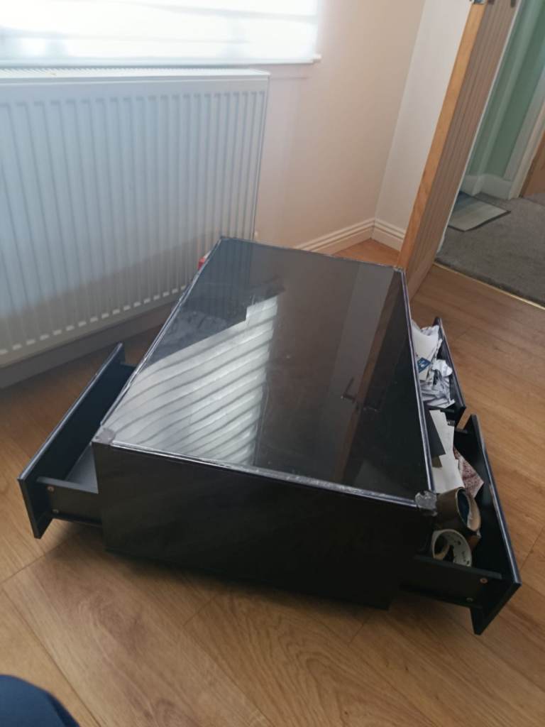 Black Coffee Table with Drawers – Good Condition