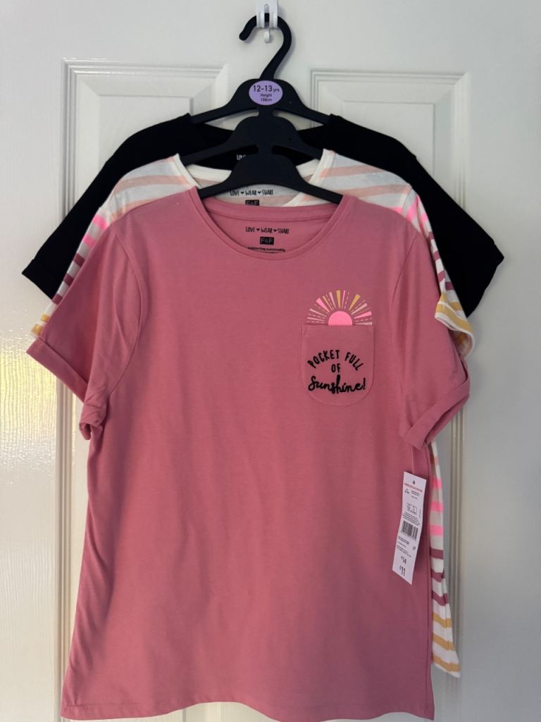 NEW “Set of 3” T-Shirts 158cm 13yrs or small adult size 