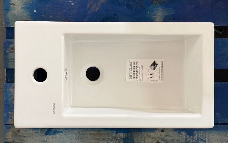 This unusual basin measures 500x270mm and retailed at £275 Only the one available to clear at £50