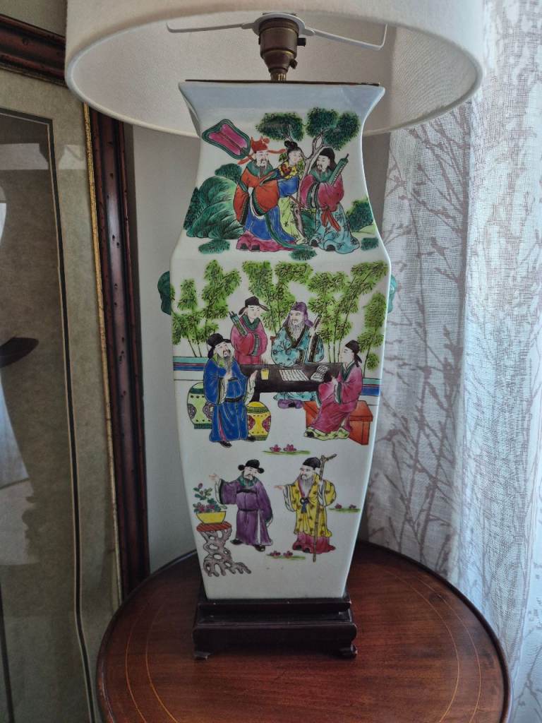 19th c Chinese Vase Lamp 