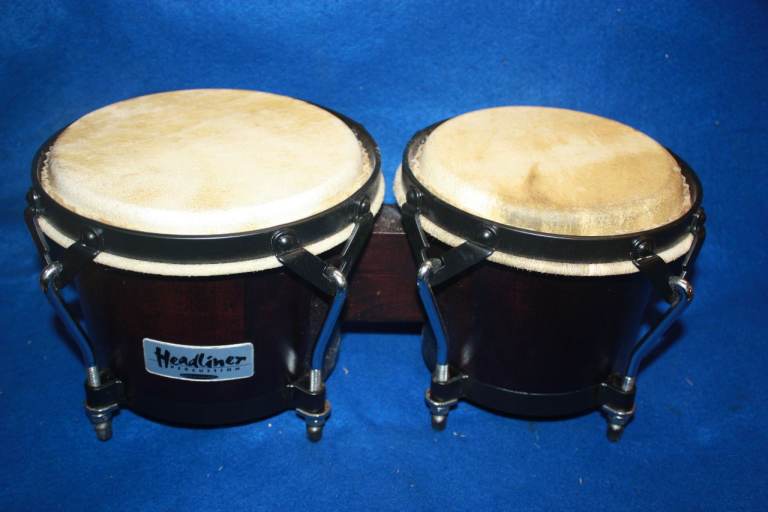 Meinl Headliner Series Dark Brown Fibreglass Bongo Drums ~ 6.3/4in and 8in Heads ~ £75 ono