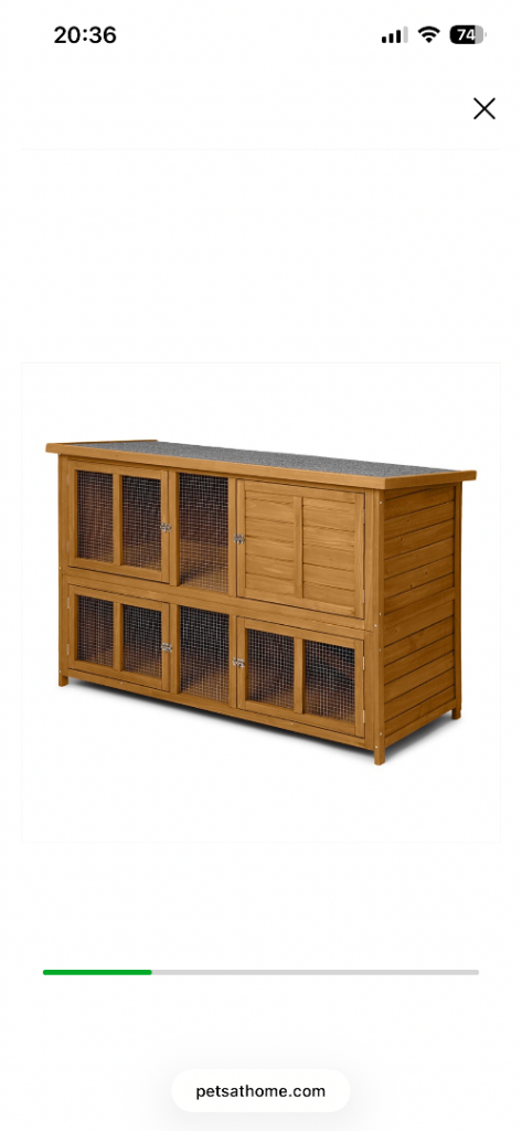 Nearly new double rabbit hutch 