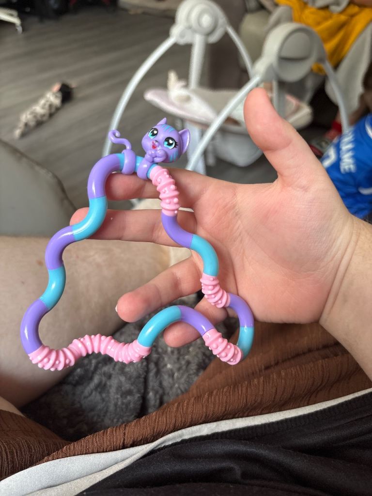 Flexible Cat Fidget Toy – Multi-coloured, Good Condition